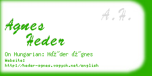 agnes heder business card